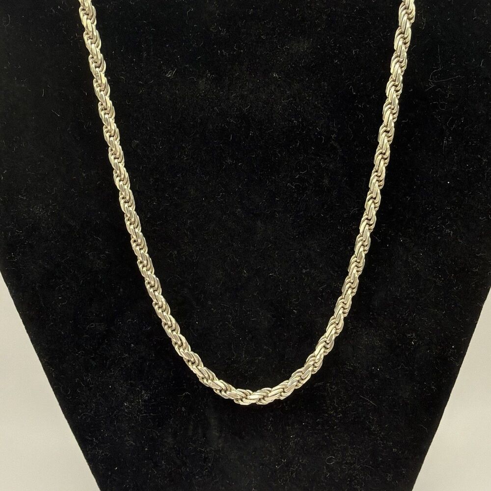 Heavy 925 Sterling Silver Rope Chain Necklace 30" 52.3g